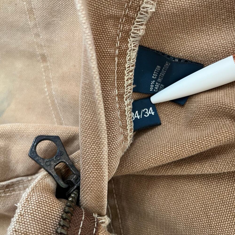 Vintage 90s / Y2K Polo Ralph Lauren Canvas Carpenter Pants // Size 34 x 34 - Picture 7 of 7